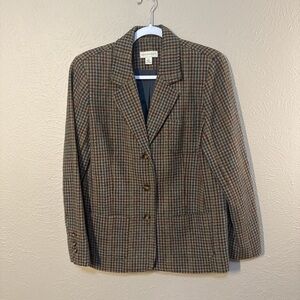 Appleseed's Classic Brown Checkered Wool Blazer